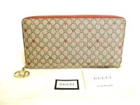 GUCCI GG Coating Canvas PVC Leather Stars Motif Round Zip Wallet  #9521