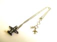 Photo11: CHANEL CC Plastic Pearl Steel Chain Plastic Plane Motif Necklace #9524