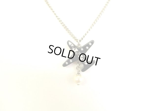 Photo2: CHANEL CC Plastic Pearl Steel Chain Plastic Plane Motif Necklace #9524