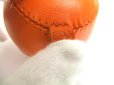 Photo11: HERMES Black and Orange Leather Baseball Ball Object #9528