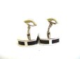 Photo7: LOUIS VUITTON Black Monogram Eclipse Calf Leather & Brass Cufflinks #9535