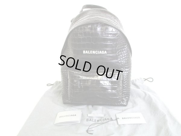 Photo1: BALENCIAGA Everyday Black Calf Leather Backpack Day Pack #9537