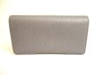 Photo2: GUCCI Marmont G Gray Leather Bifold Flap Long Wallet Purse #9541 (2)
