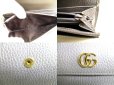 Photo9: GUCCI Marmont G Gray Leather Bifold Flap Long Wallet Purse #9541