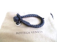 BOTTEGA BENETA Intrecciato Black Leather Bangle Bracelet XS #9543