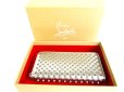 Photo12: Christian Louboutin Panettone Silver Leather Spikes Round Zip Wallet #9544