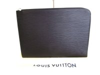 LOUIS VUITTON Epi Black Leather Clutch Bag Document Case Pochette Jour GM #9545