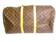Photo2: LOUIS VUITTON Monogram Brown Leather Duffle Bag Boston Bag Keepall 55 #9547 (2)
