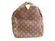 Photo3: LOUIS VUITTON Monogram Brown Leather Duffle Bag Boston Bag Keepall 55 #9547