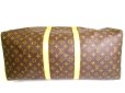 Photo5: LOUIS VUITTON Monogram Brown Leather Duffle Bag Boston Bag Keepall 55 #9547