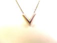 Photo2: LOUIS VUITTON Silver Plated Essential V Chain Necklace #9553 (2)