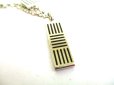 Photo5: LOUIS VUITTON Iconic Damier Pattern Enamel Damier Black Necklace #9555