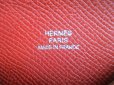 Photo10: HERMES Red Veau Epson Leather Card Case Card Holder Calvi #9559