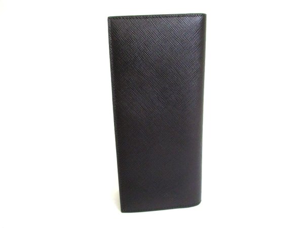 Photo2: PRADA Saffiano White Leather Bifold Long Flap Wallet #9563