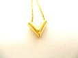 Photo2: LOUIS VUITTON Gold Plated Essential V Chain Necklace #9564 (2)