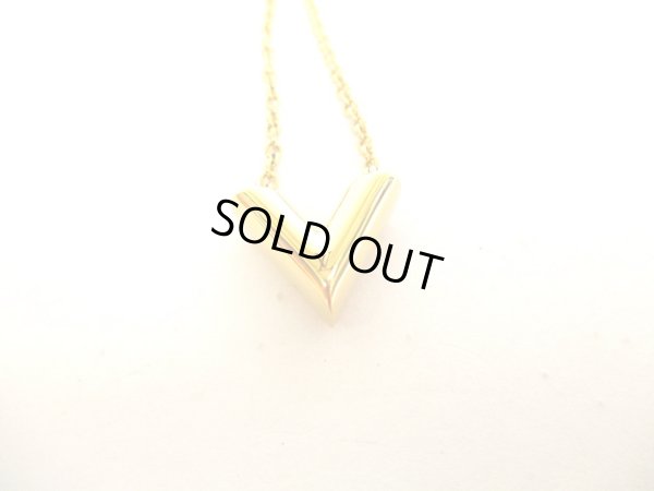 Photo2: LOUIS VUITTON Gold Plated Essential V Chain Necklace #9564