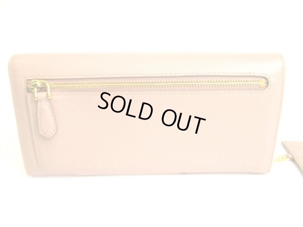 Photo2: PRADA Saffiano Cipria Leather Bifold Long Flap Wallet #9567