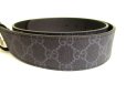 Photo2: GUCCI Interlocking G Buckle GG Black Leather Belt Size M #9575 (2)