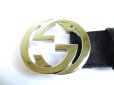 Photo9: GUCCI Interlocking G Buckle GG Black Leather Belt Size M #9575