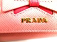 Photo10: PRADA Pink Saffiano Leather Ribbon Motif 4 Pics Key Cases #9577