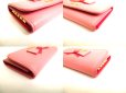 Photo7: PRADA Pink Saffiano Leather Ribbon Motif 4 Pics Key Cases #9577