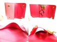 Photo8: PRADA Pink Saffiano Leather Ribbon Motif 4 Pics Key Cases #9577