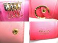 Photo9: PRADA Pink Saffiano Leather Ribbon Motif 4 Pics Key Cases #9577