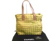 Photo1: CHANEL New Travel Khaki Green Canvas Tote Bag Hand Bag Shoppers Bag #9579 (1)