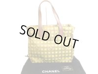 CHANEL New Travel Khaki Green Canvas Tote Bag Hand Bag Shoppers Bag #9579