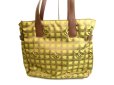 Photo2: CHANEL New Travel Khaki Green Canvas Tote Bag Hand Bag Shoppers Bag #9579 (2)