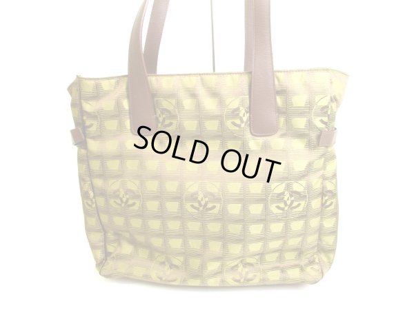 Photo2: CHANEL New Travel Khaki Green Canvas Tote Bag Hand Bag Shoppers Bag #9579