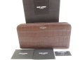 Photo1: Saint Laurent Paris Dark Embossed Brown Calf Leather Zip Around Wallet #9584 (1)