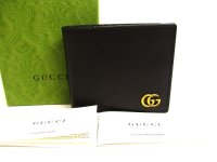 GUCCI GG Marmont Black Leather Bifold Wallet Compact Wallet #9586