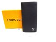 Photo1: LOUIS VUITTON Navy Blue Taiga Leather Long Wallet Brazza #9587 (1)