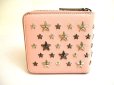 Photo2: Jimmy Choo Metal Stars Light Pink Leather Bifold Wallet Compact Wallet #9589 (2)