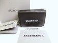 Photo1: BALENCIAGA Black Leather Trifold Cash Mini Wallet Purse #9591 (1)