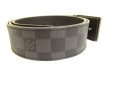 Photo3: LOUIS VUITTON Damier Graphite Infini Inventure Buckle Belt Size M #9596