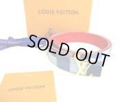 LOUIS VUITTON Monogram Denim LV Initials Buckle Belt Size M #9597