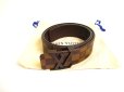 Photo1: LOUIS VUITTON Damier Leather LV Initial 40MM Belt Size M #9598 (1)