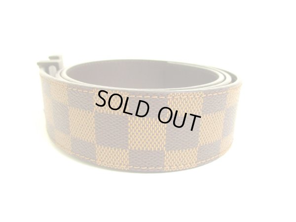 Photo2: LOUIS VUITTON Damier Leather LV Initial 40MM Belt Size M #9598