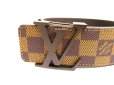 Photo7: LOUIS VUITTON Damier Leather LV Initial 40MM Belt Size M #9598