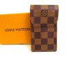 Photo1: LOUIS VUITTON Damier Brown Leather Cigarette Case Tabacco Case #9600 (1)