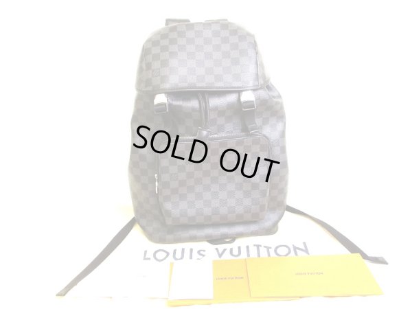 Photo1: LOUIS VUITTON Damier Graphite Leather Zack Backpack #9601