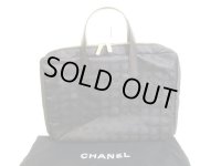 CHANEL New Travel Black Canvas Briefcase Business Bag Document Bag #9602