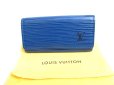 Photo1: LOUIS VUITTON Epi Blue Leather Gold H/W Multicles 4 Key Cases #9608 (1)