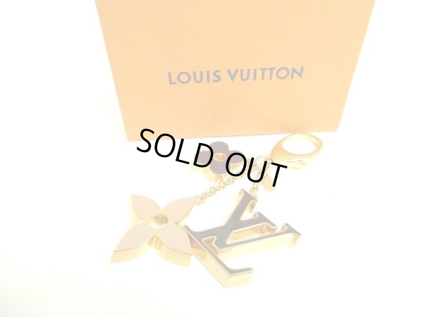 Photo1: LOUIS VUITTON Gold Metal Bag Charm Key Holder Sac Fleures du monogram #9609