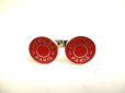 Photo2: HERMES Red Enamel Palladium Finishing Serie Cufflinks Cuffs #9616 (2)