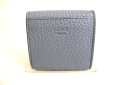 Photo2: FENDI Peekaboo Gray Leather Palladium Plated Square Coin purse #9629 (2)