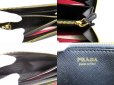 Photo9: PRADA Saffiano Black Multicolor Leather Round Zip Long Wallet #9647