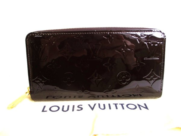 Photo1: LOUIS VUITTON Vernis Amarante Patent Leather Round Zip Zippy Wallet #9650